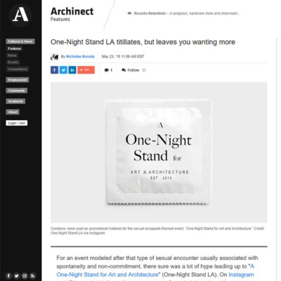 The article for One Night Stand Exhibition