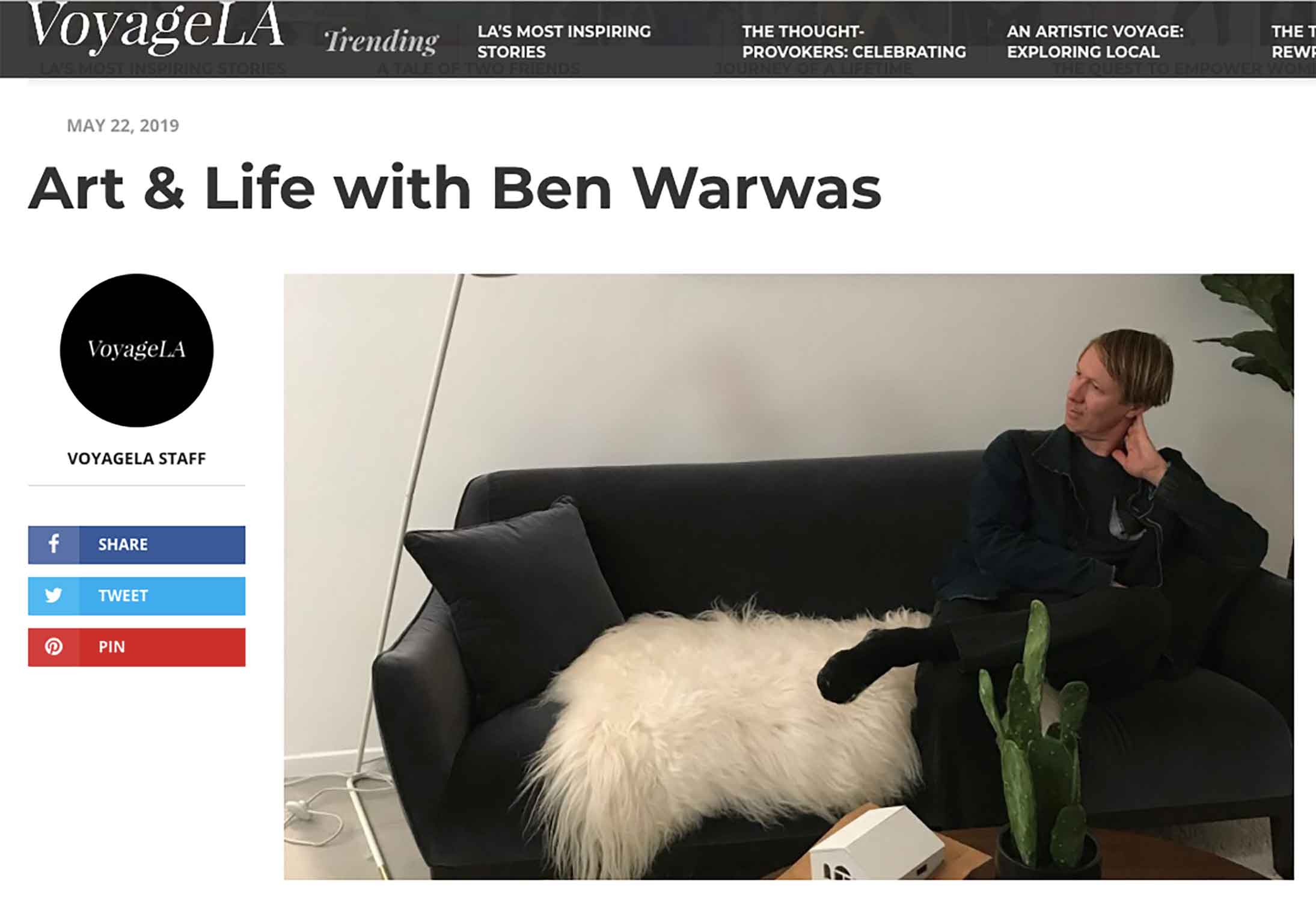 An article about Art and Life with Ben Warwas