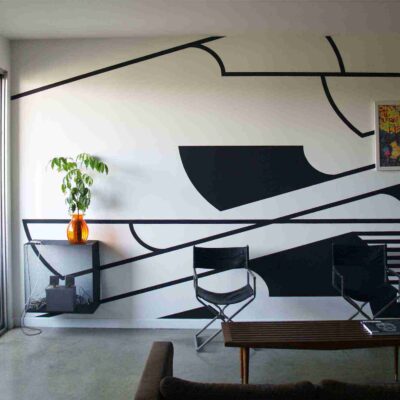 Interior of Black and White Condo