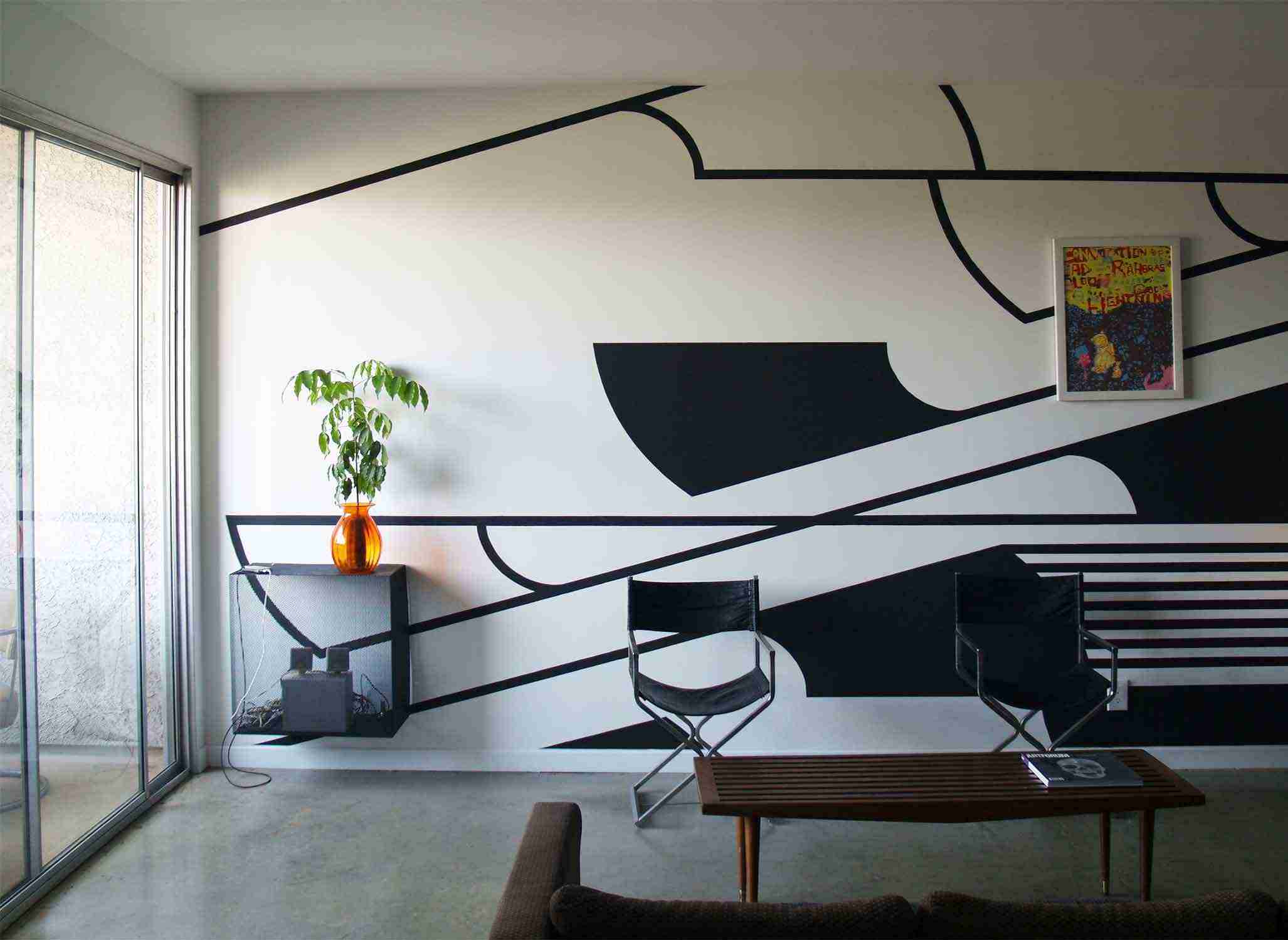 Interior of Black and White Condo